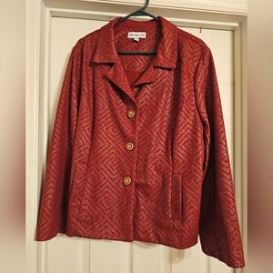 Southern Lady Textured Red Blazer. Size:XL.
